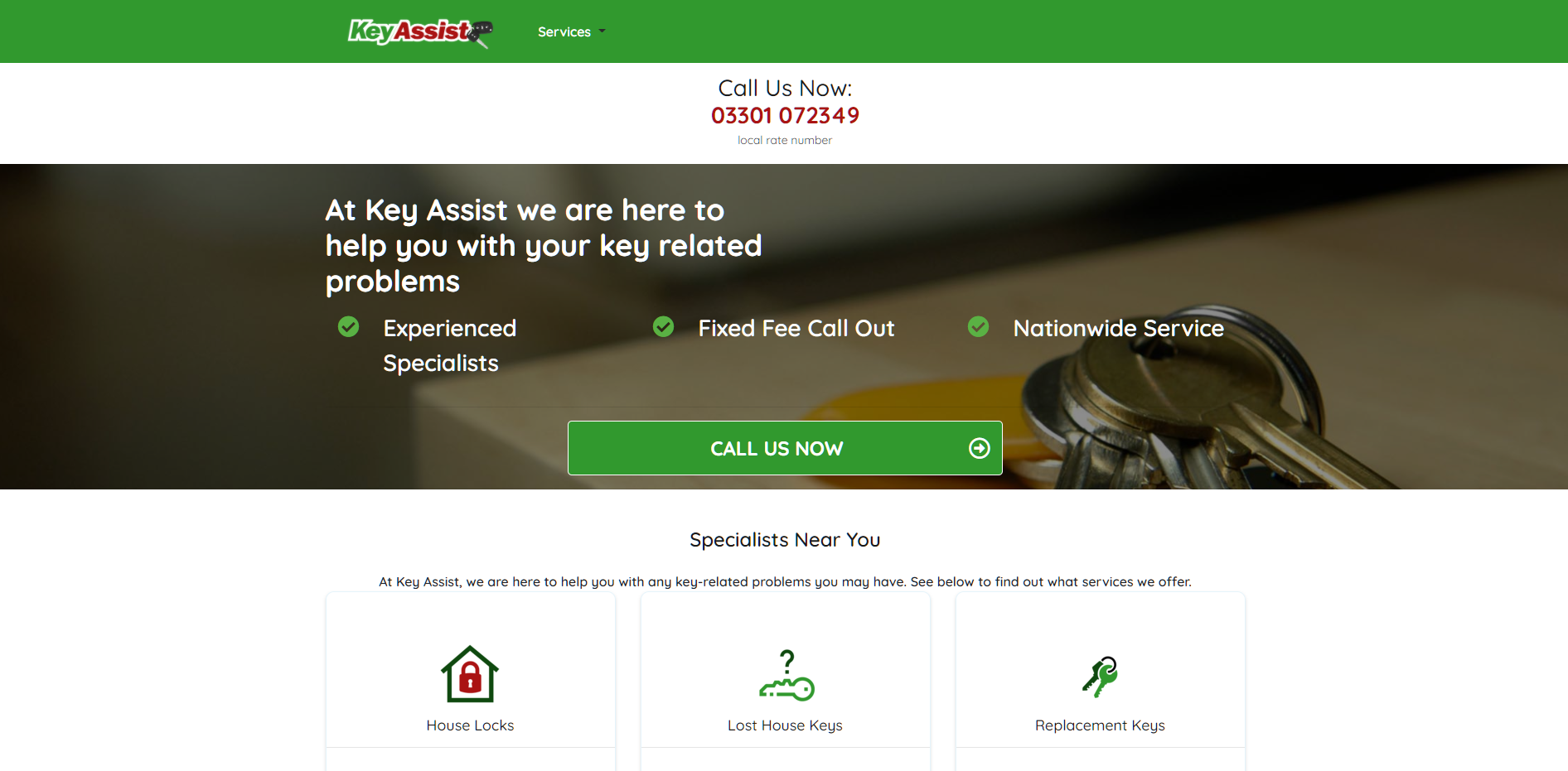 Key Assist example of website background